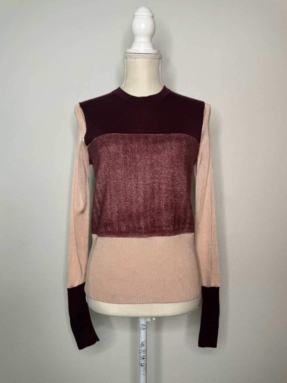 Rag & Bone Sweater Marissa Color Block Merino Wool Crew Neck Size S